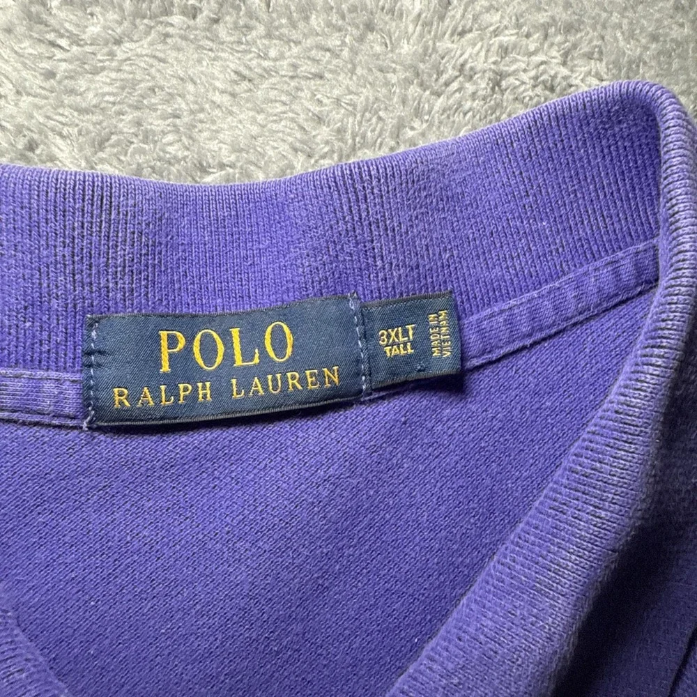 Polo Ralph Lauren Men's 3XLT Purple Short Sleeve Polo Shirt Green Pony